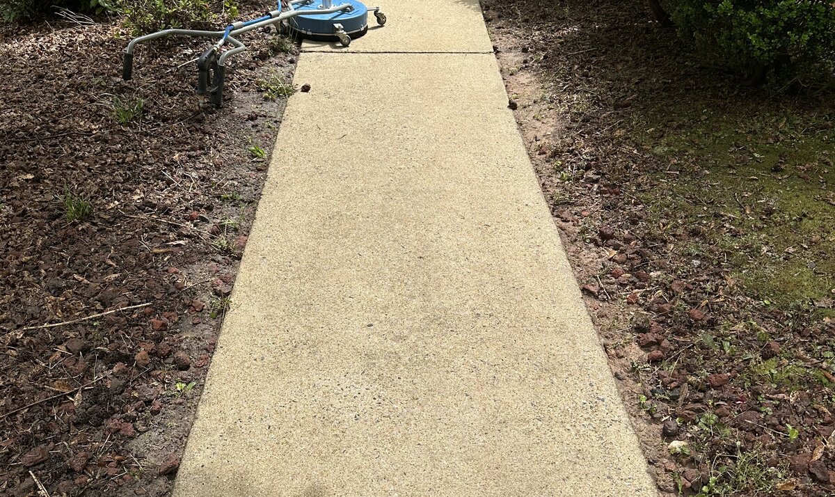Driveway after pressure washing